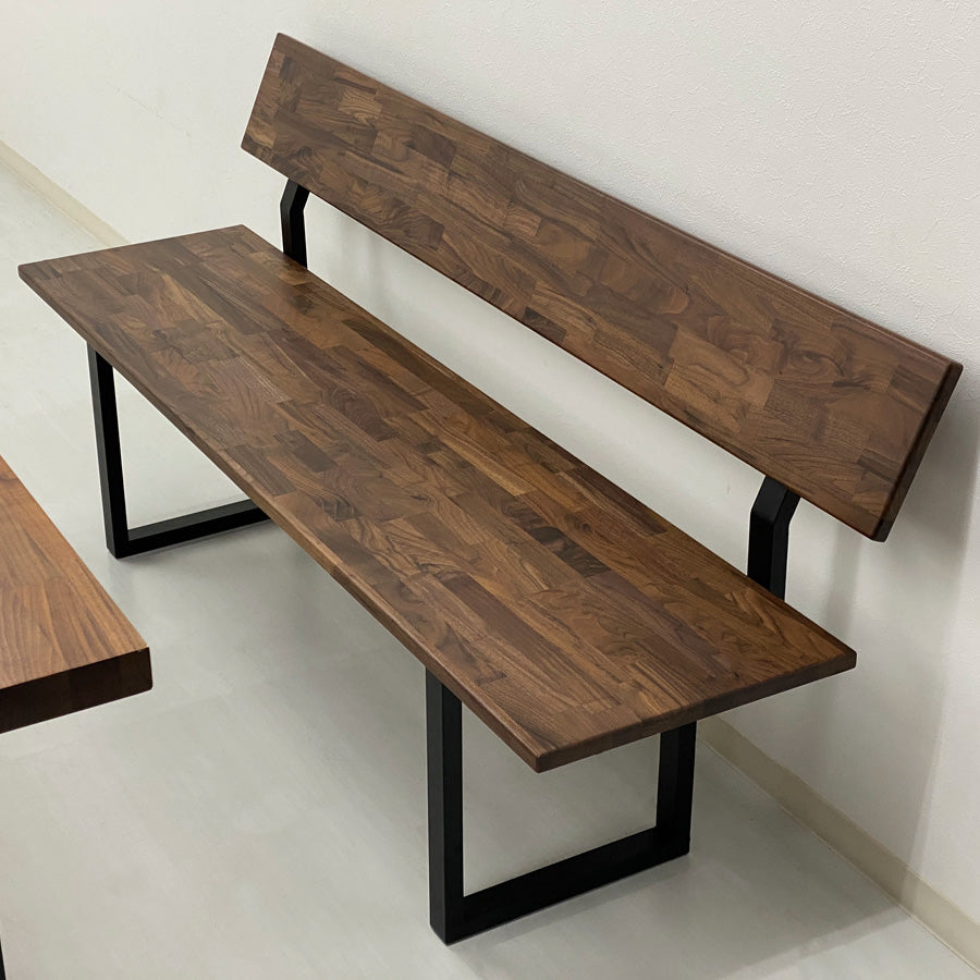 IKシリーズ ダイニングベンチ ウォールナット【背もたれ付】 – Wooden