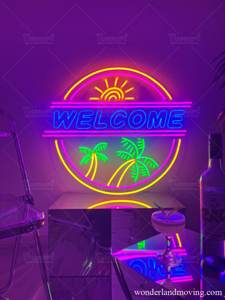 Welcome・ウエルカム・夏っぽいネオン看板 – wonderlandmoving
