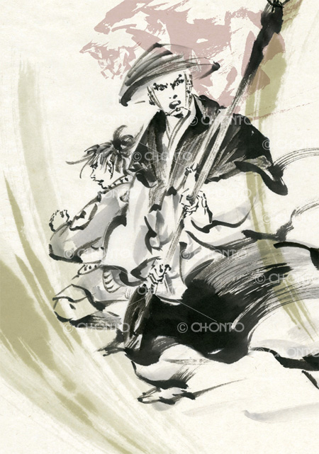 水墨画イラストレーター渡邊ちょんとwow!CHONTO illustration
