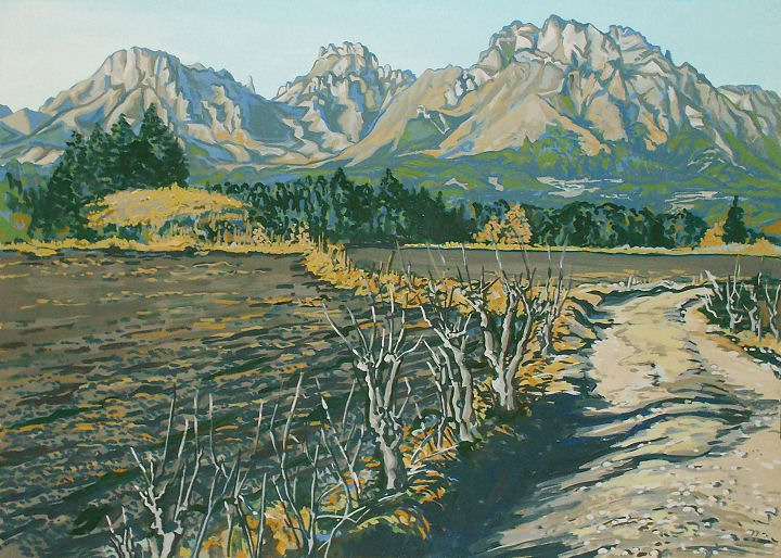 山岳風景 山好きの山の絵 709. 妙義山