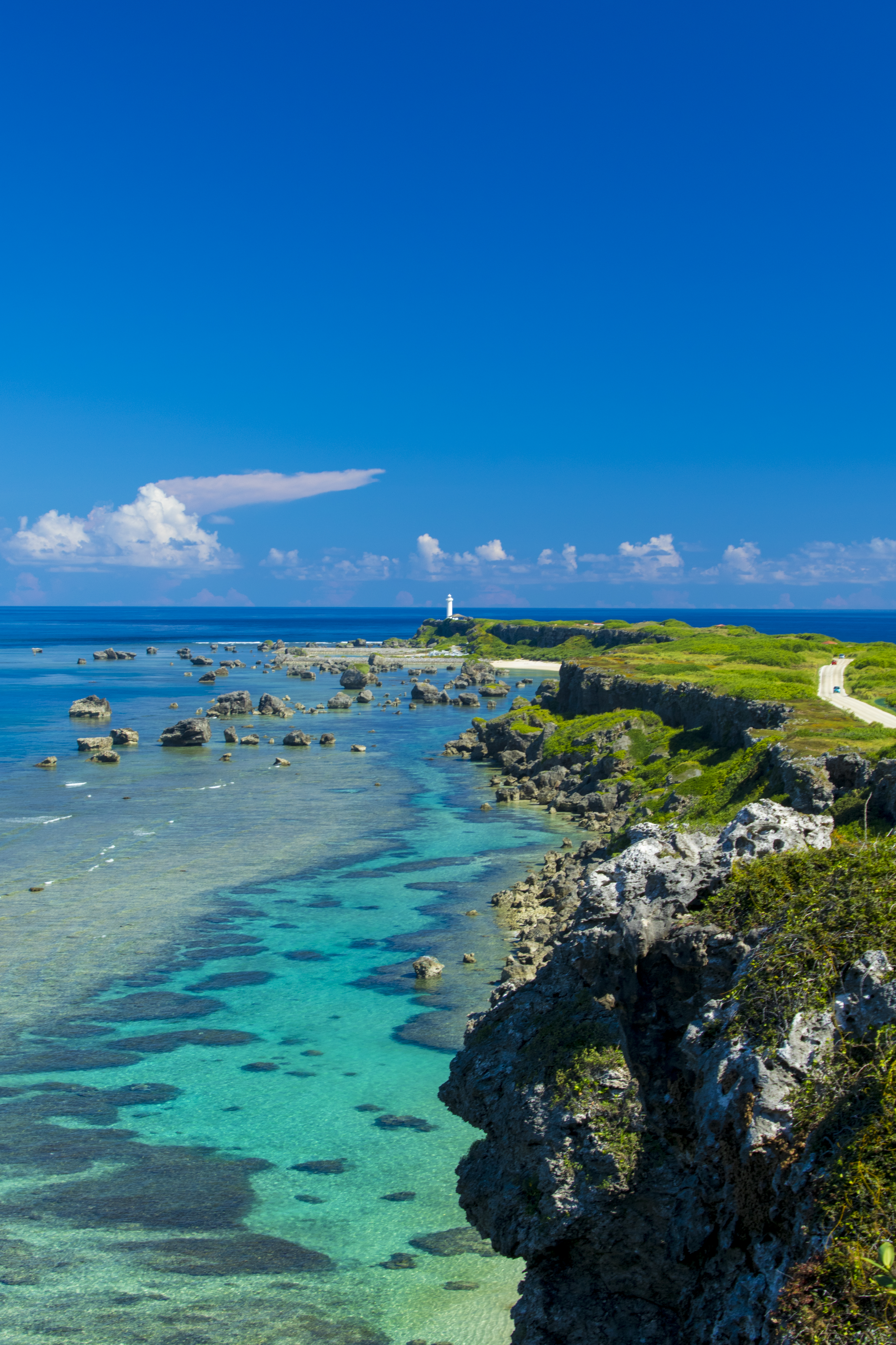東平安名崎・遠景（縦）：No.2949 | 沖縄のフリー写真素材サイト「ばん