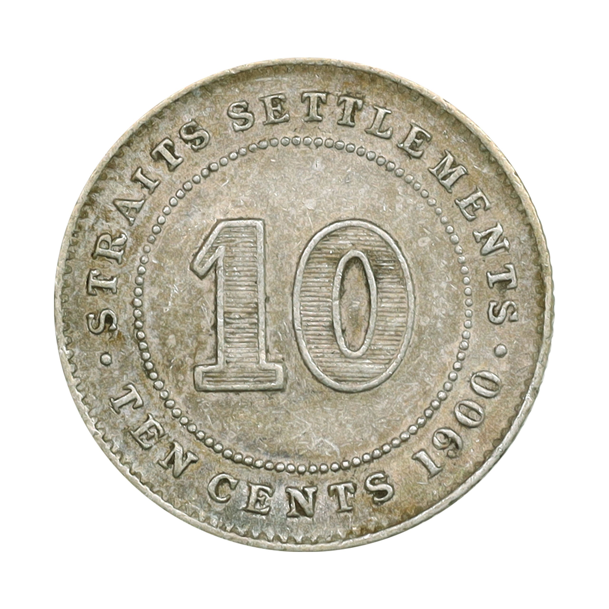 海峡植民地 1900年 10セント 銀貨 ビクトリア Straits Settlements