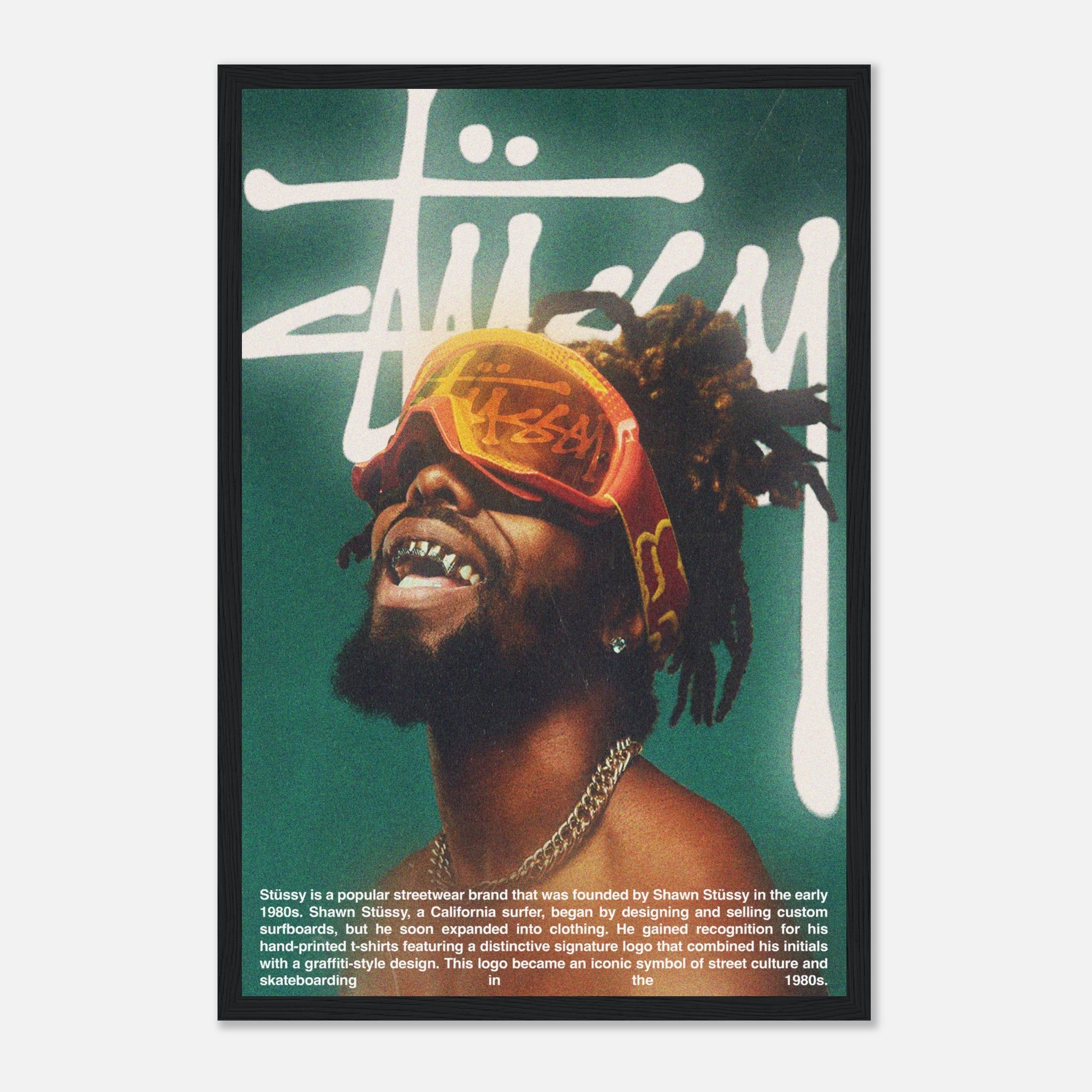 Streetwear Portrait Poster with Stüssy Script Background – 24posters