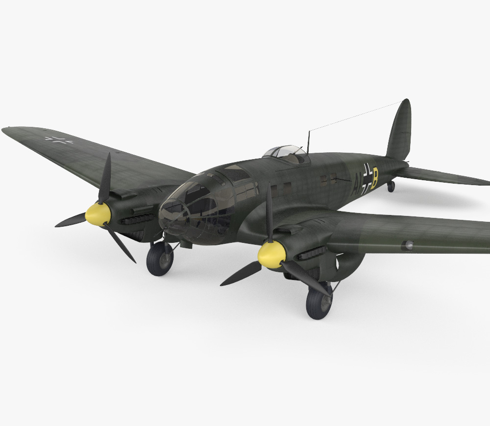 ハインケル He 111 ドイツ爆撃機 3Dモデル - ダウンロード ボンバー on
