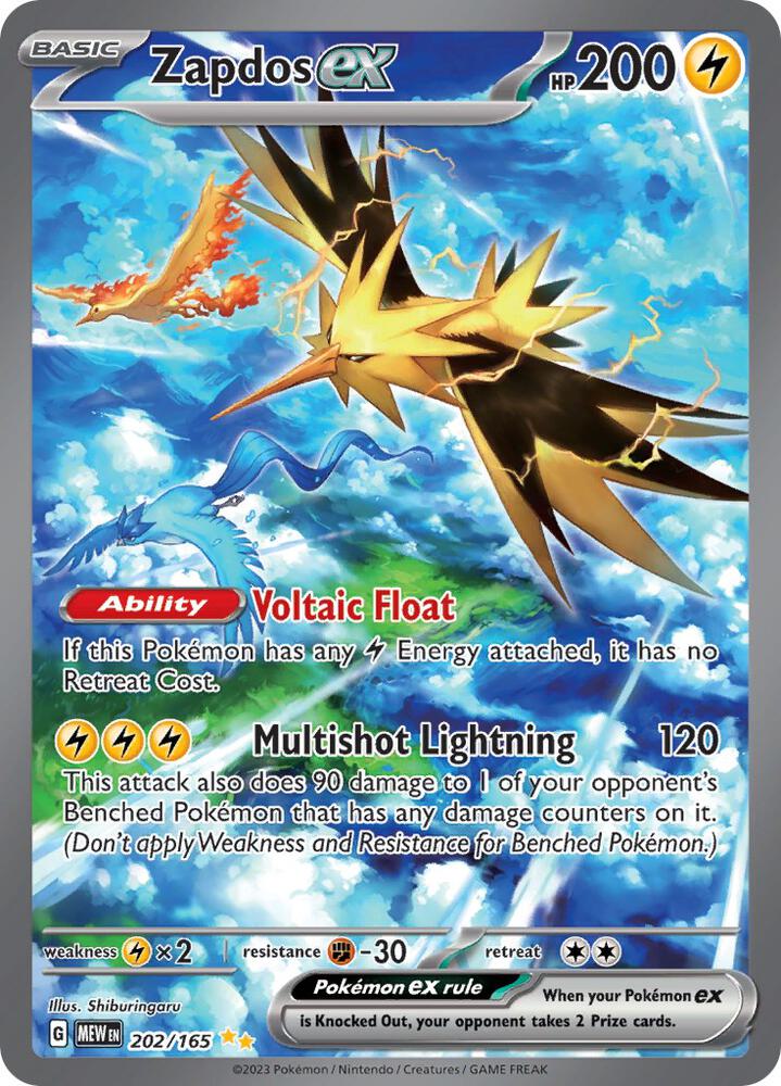 Zapdos ex - 202/165 - SV: Scarlet & Violet 151 - Pokemon