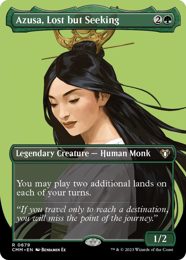 Azusa, Lost but Seeking (Borderless) - Commander Masters - Magic