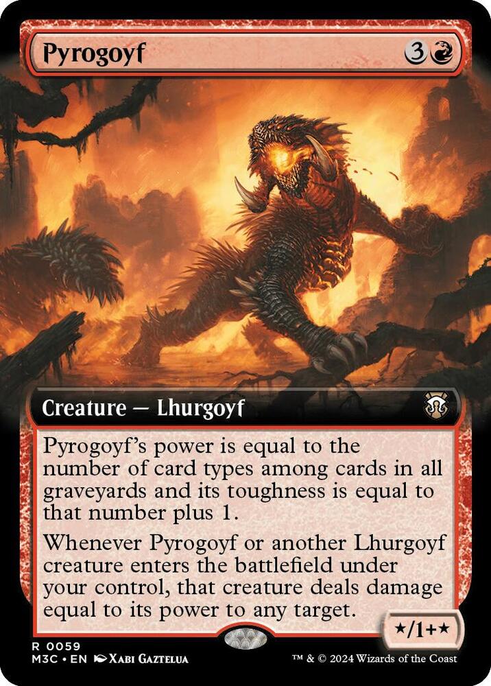 Pyrogoyf (Extended Art) (Ripple Foil) - Commander: Modern Horizons