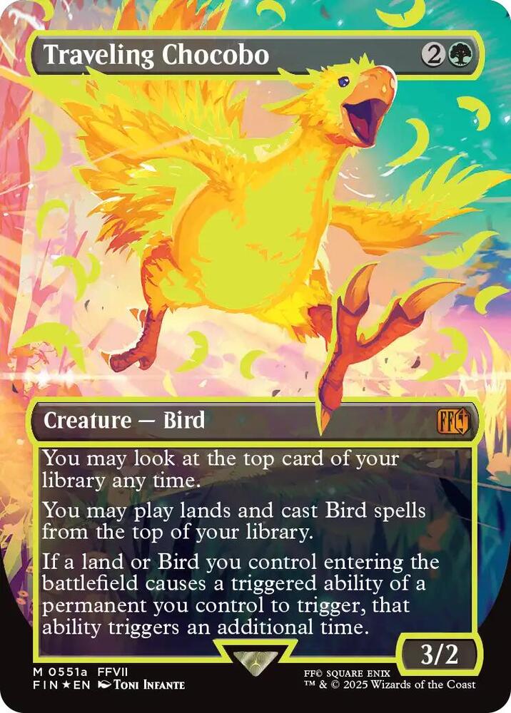 Traveling Chocobo (Borderless) (Neon Ink Yellow) - FINAL FANTASY