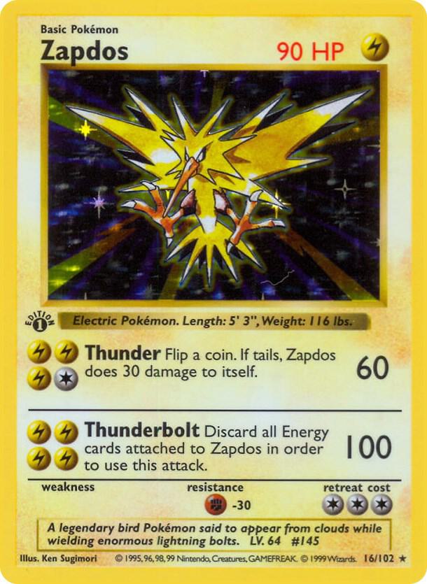 Zapdos - Base Set (Shadowless) - Pokemon - TCGplayer.com