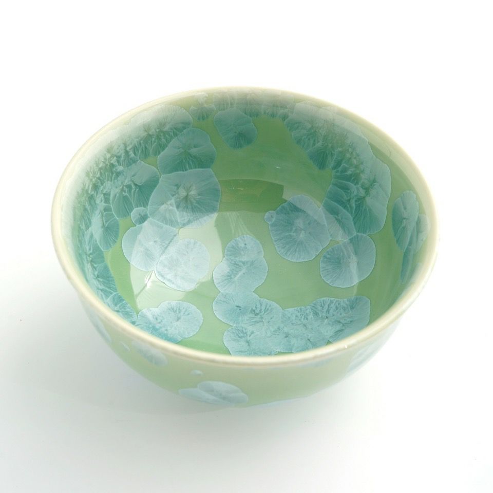 花結晶 【京焼・清水焼】花結晶 茶碗（緑）〈1個〉 |皿や鉢など和食器