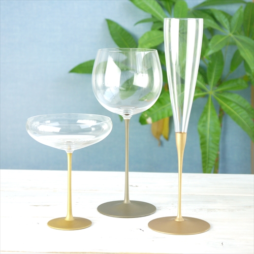 木曽漆器/丸嘉小坂漆器店/たおやか ワイングラス typeB/こがね/Φ8 X