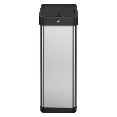 EKO Phantom 50L Dual Wing Lid Sensor Bin Matte Stainless Steel