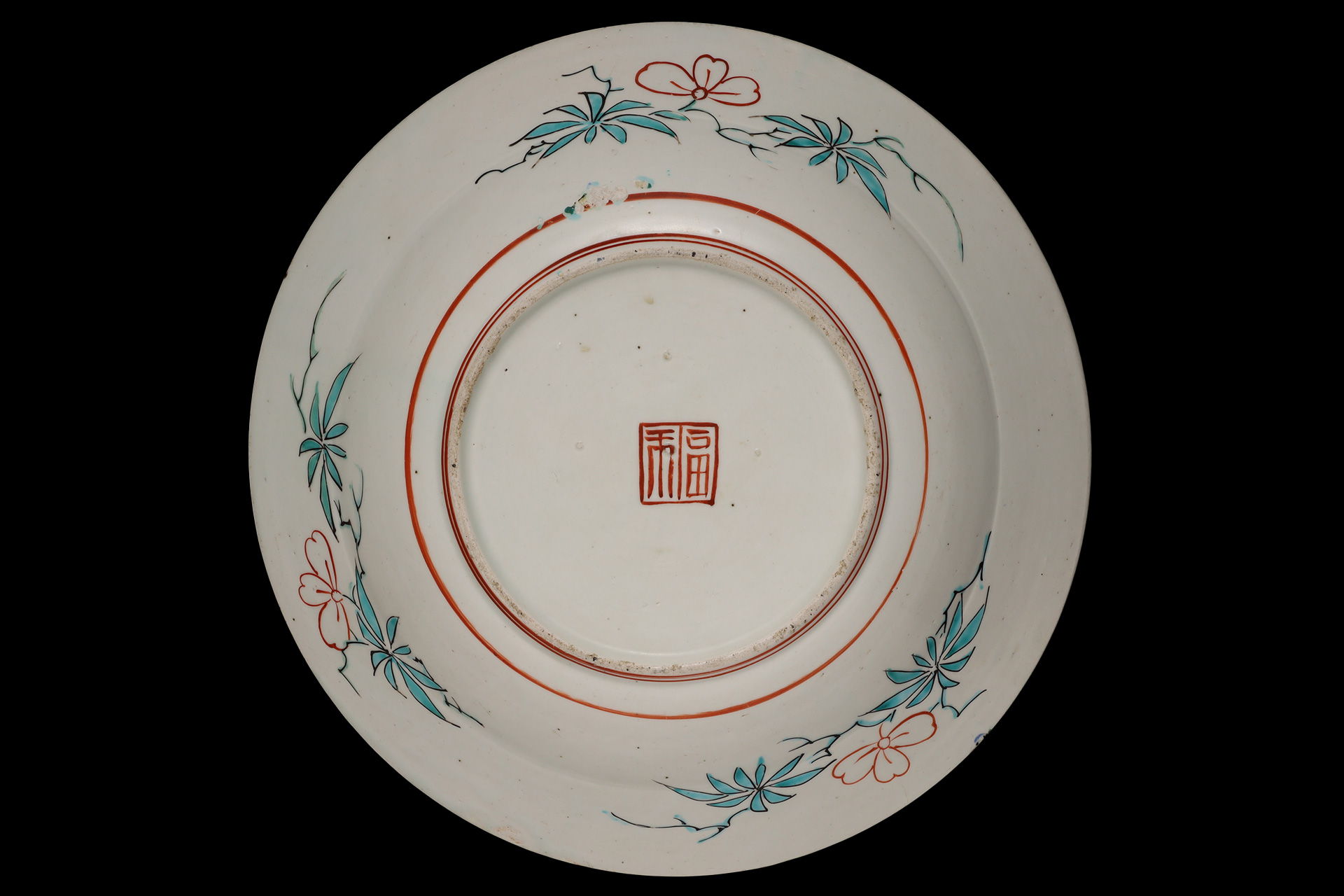 初期色絵芙蓉手花鳥文大皿（江戸時代） - 天平堂（TENPYODO）