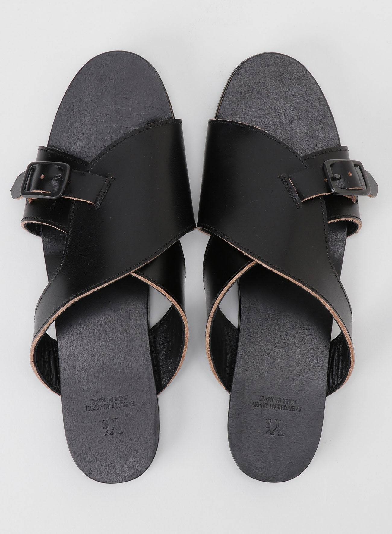 SEMI GLOSS TANNED LEATHER FLAT SANDALS – THE SHOP YOHJI YAMAMOTO