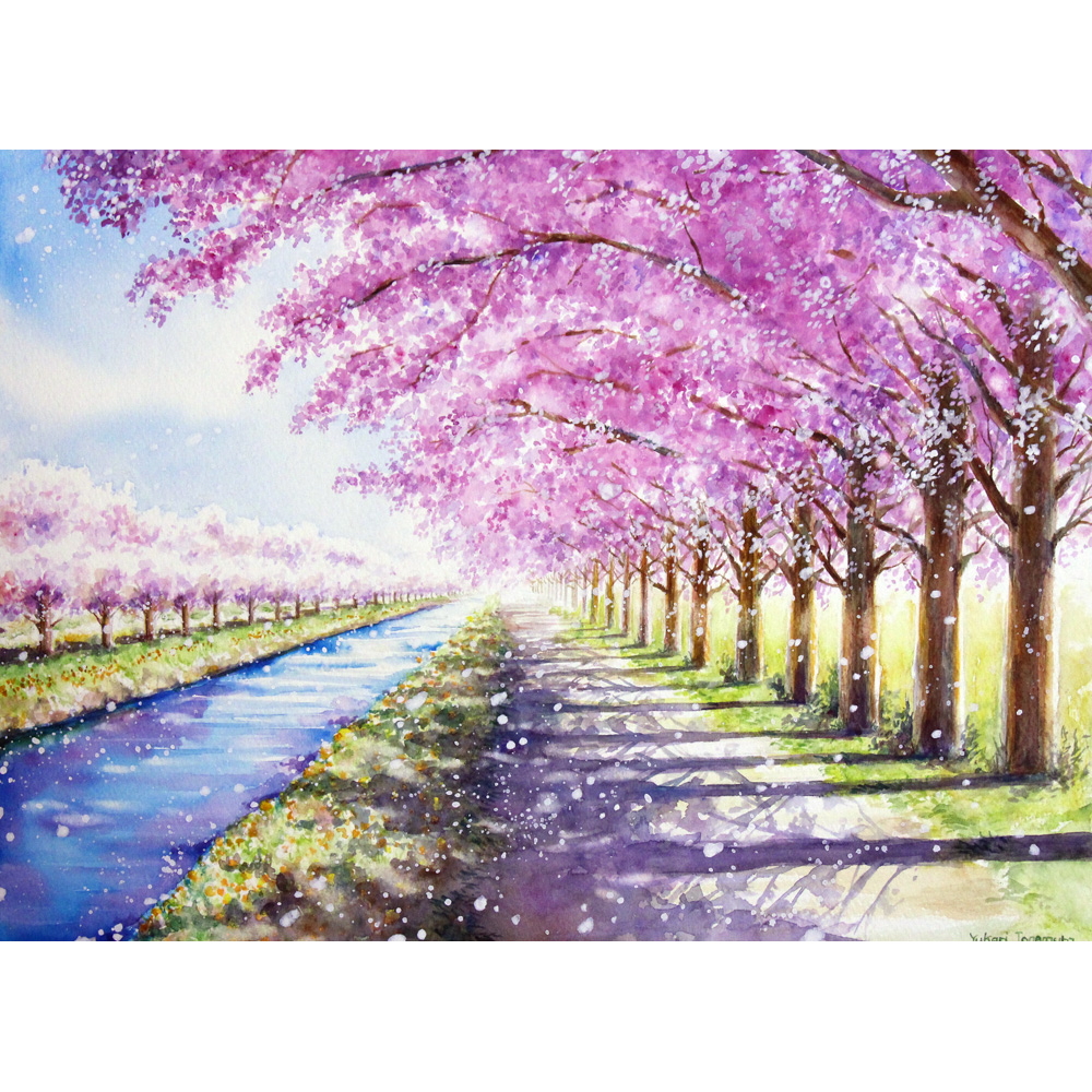 桜の並木道 | Yukari.Tanemura ｜インテリア絵画 アートの専門通販