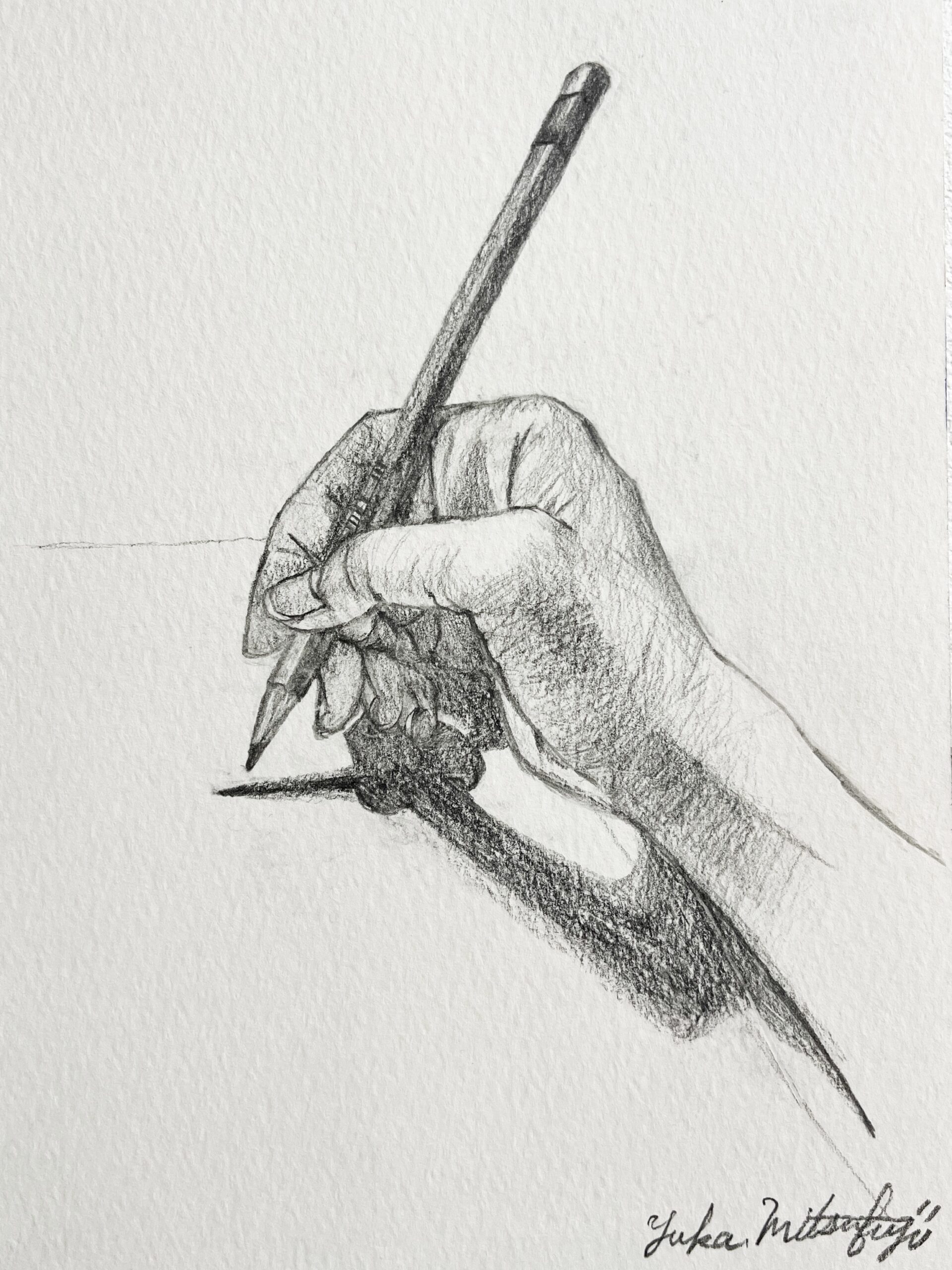 鉛筆を持つ右手 | 光藤 有佳 ｜インテリア絵画 アートの専門通販