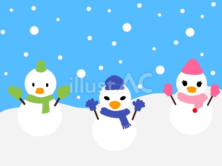 雪だるま ひよこトリオモデルイラスト - No: 23497472｜無料イラスト