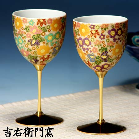 楽天市場】ワイングラス 九谷焼 金花詰の通販