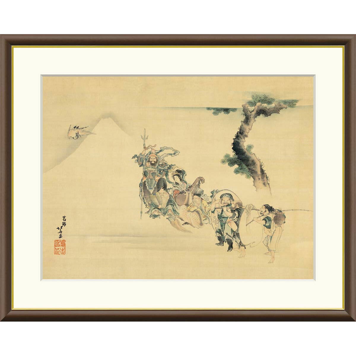楽天市場】七福神 宝船（日本画｜絵画）：アート・美術品・骨董品