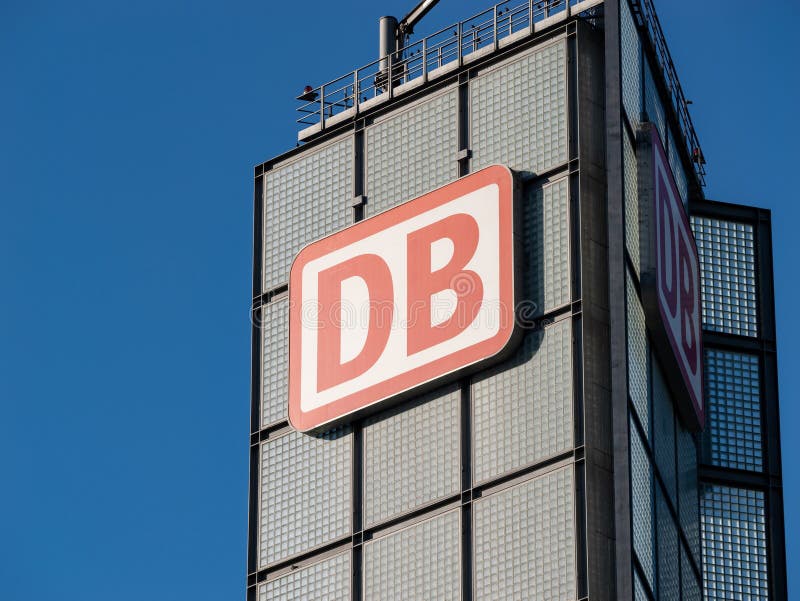 DB Logo Close-Up of the Deutsche Bahn AG Editorial Stock Image
