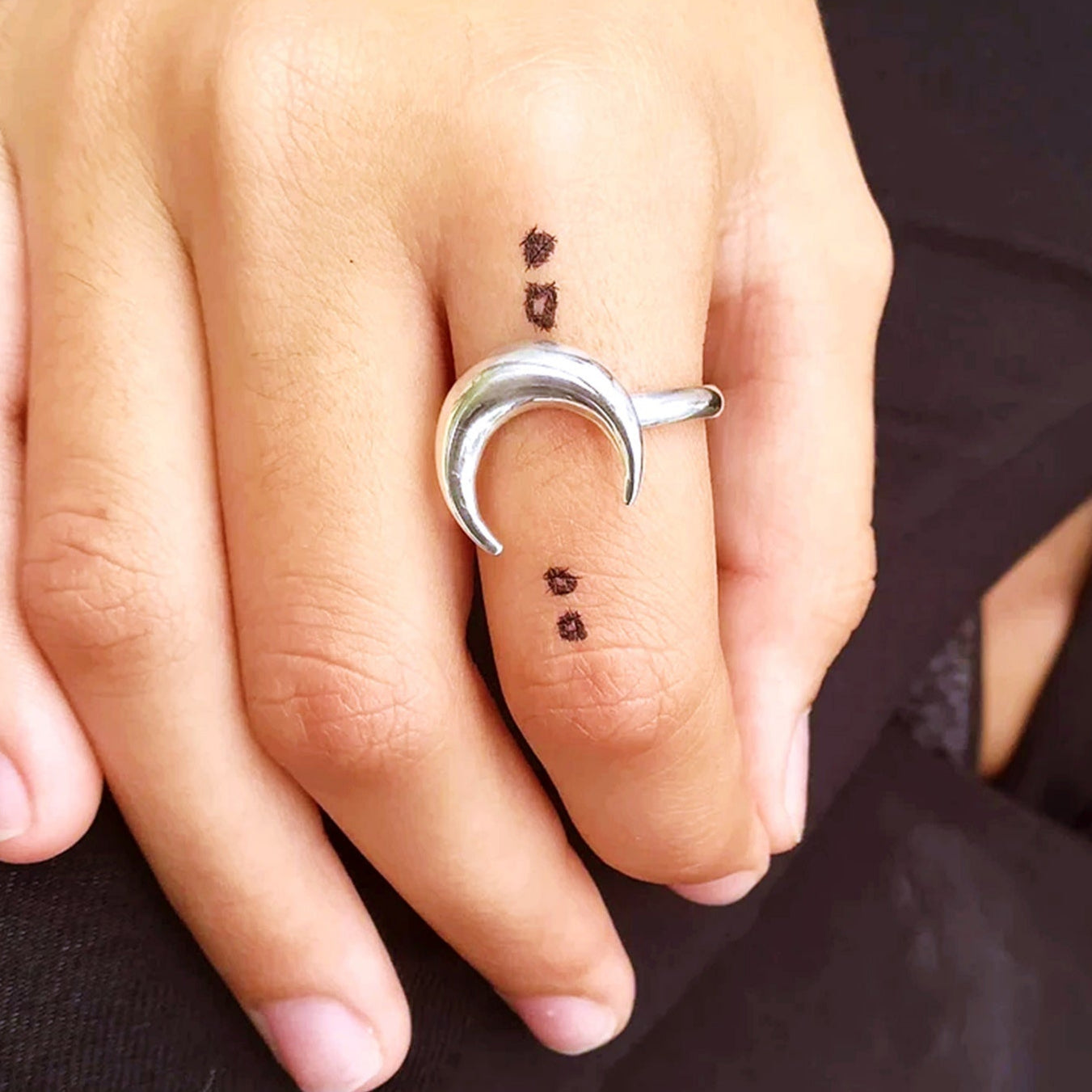 ミュージシャン perfume closet Moon Ring Mix silver #15