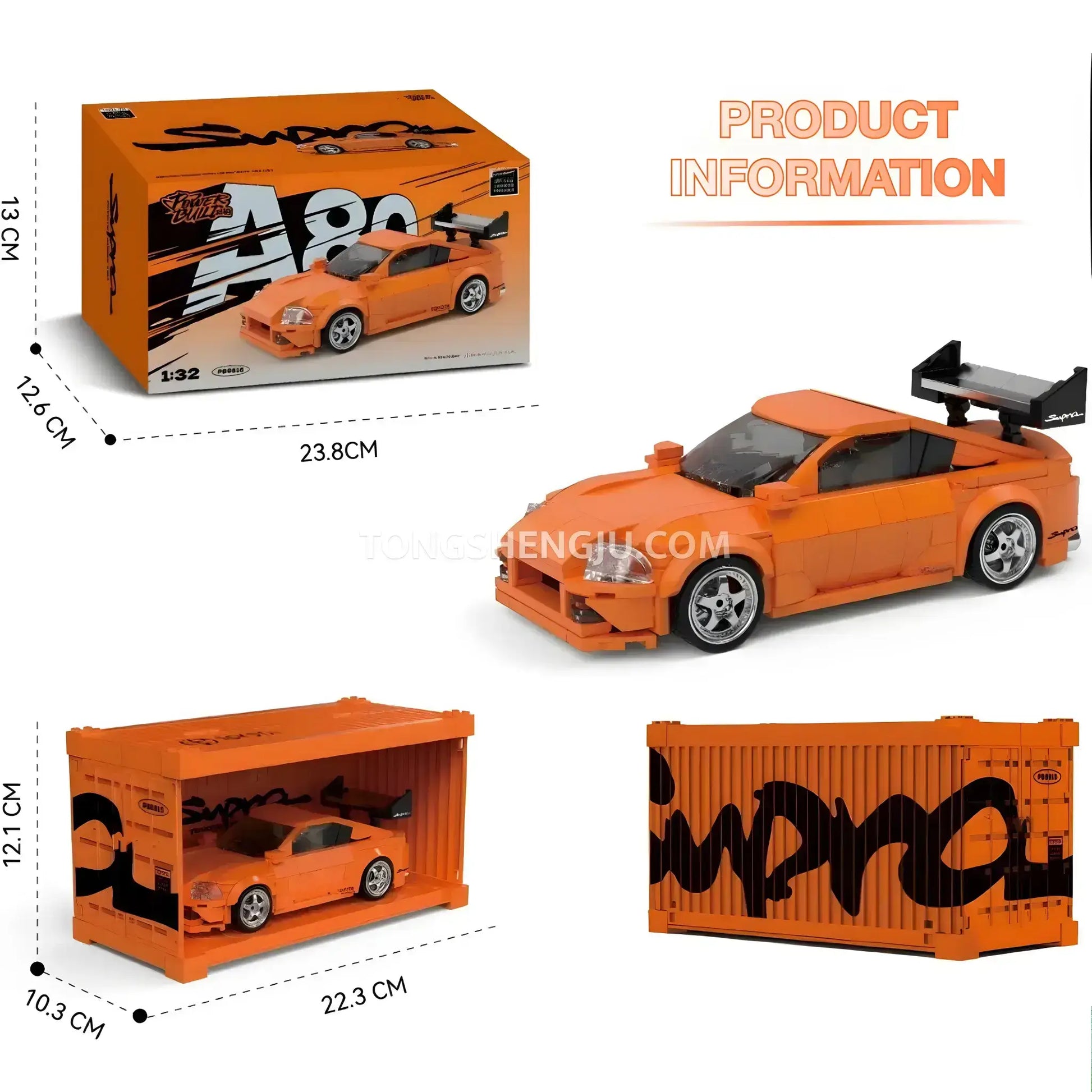Tongshengju PowerBuild Supra A80 Sports Car Building Blocks Set