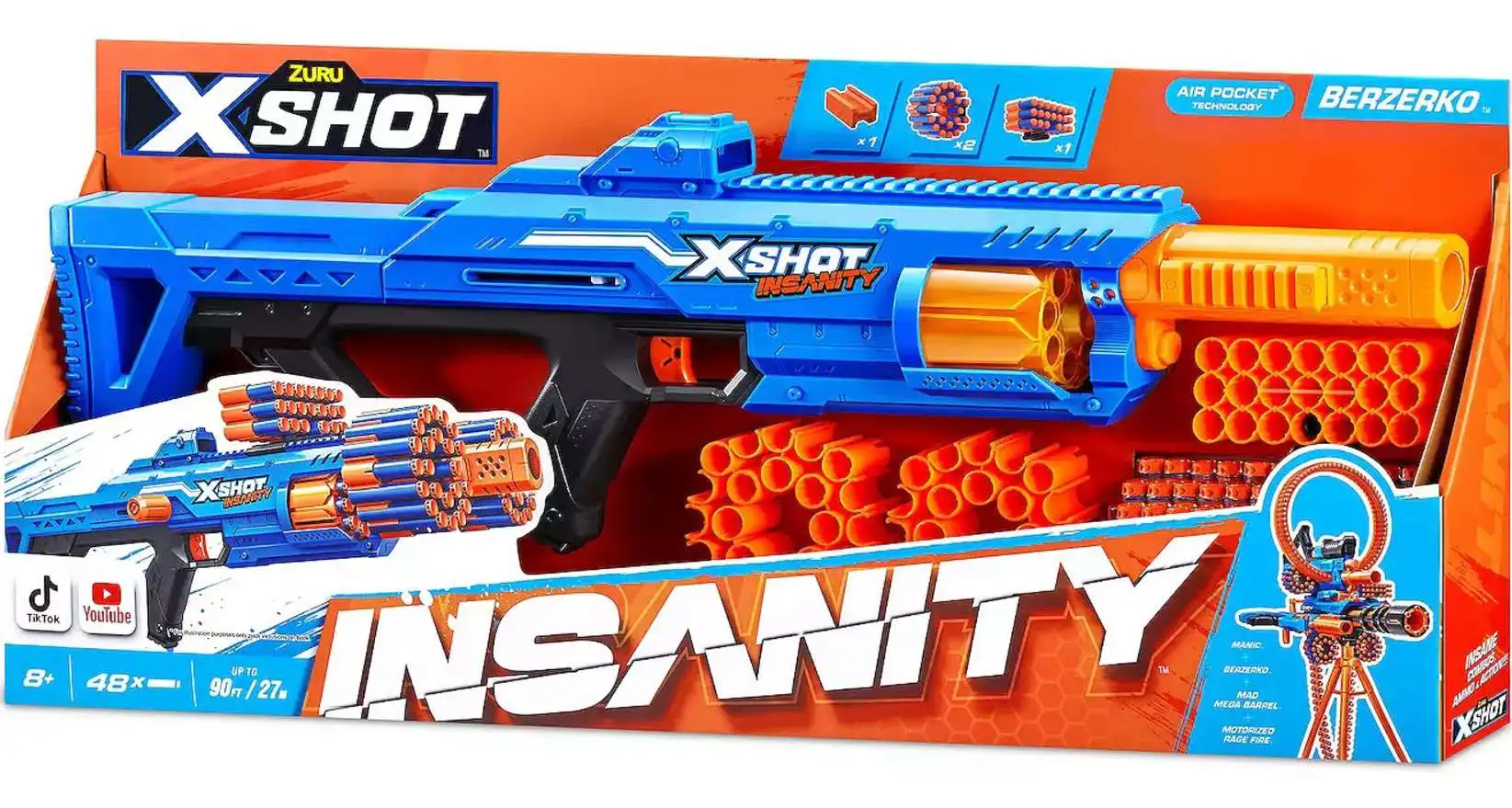 X-Shot Insanity Berzerko Blaster 48 Darts Zuru Toys - ToyWiz