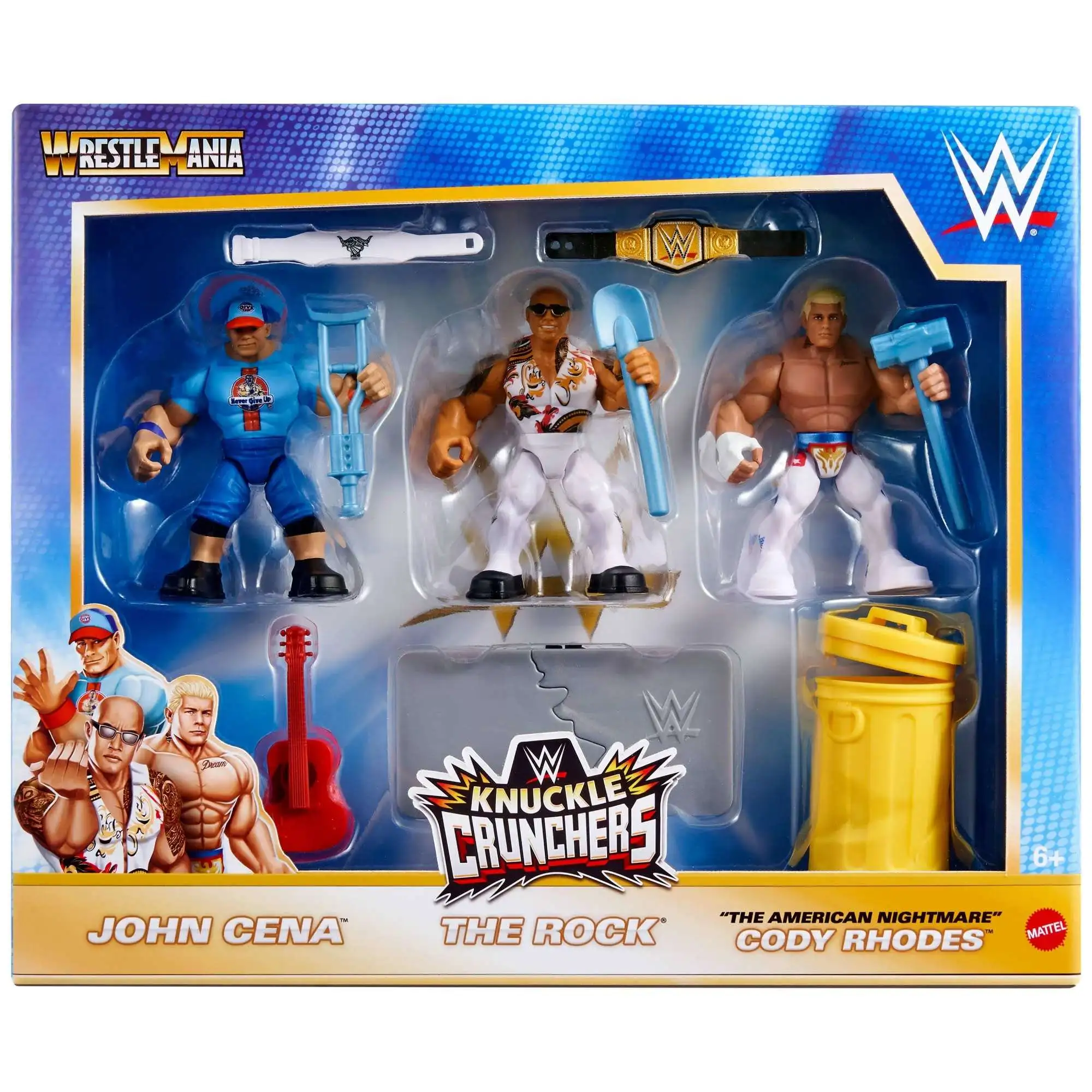 WWE Wrestling WrestleMania Knuckle Crunchers John Cena, The Rock