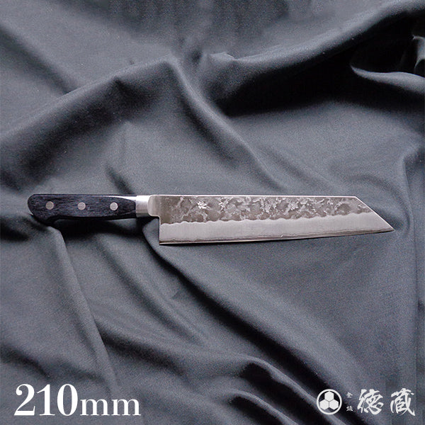 銀三 梨地仕上 切付包丁 黒ハンドル – 徳蔵刃物 TOKUZO KNIVES