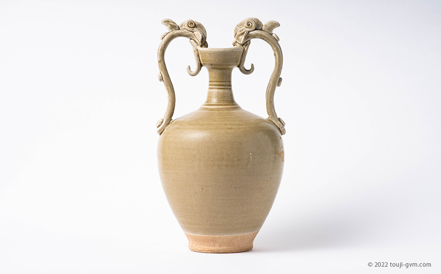 越州窯 青磁龍耳瓶 – Yue ware Vase with dragon | 陶磁オンライン
