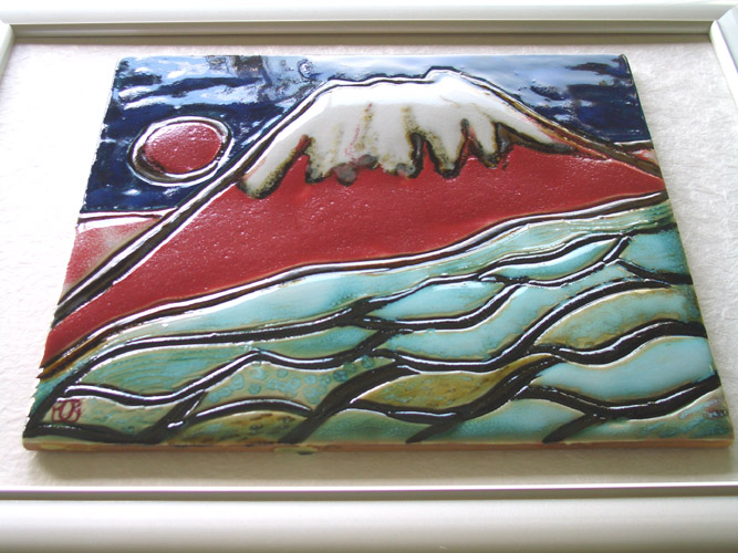 希少 富士山アート メタル陶板レリーフ 希少 富士山アート メタル陶板