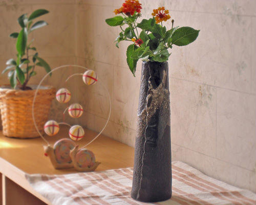 楽天市場】信楽焼 一輪挿し 合わせ 円すい ミニ 花瓶 陶器 おしゃれ 花