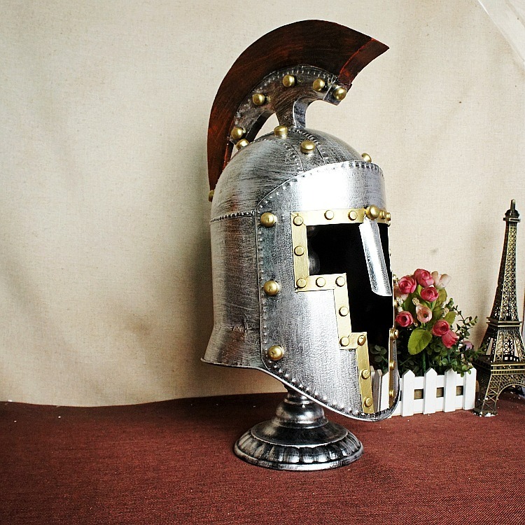 楽天市場】鉄兜 ヘルメット 鉄板 シルバー 防具 オブジェ ローマ兵