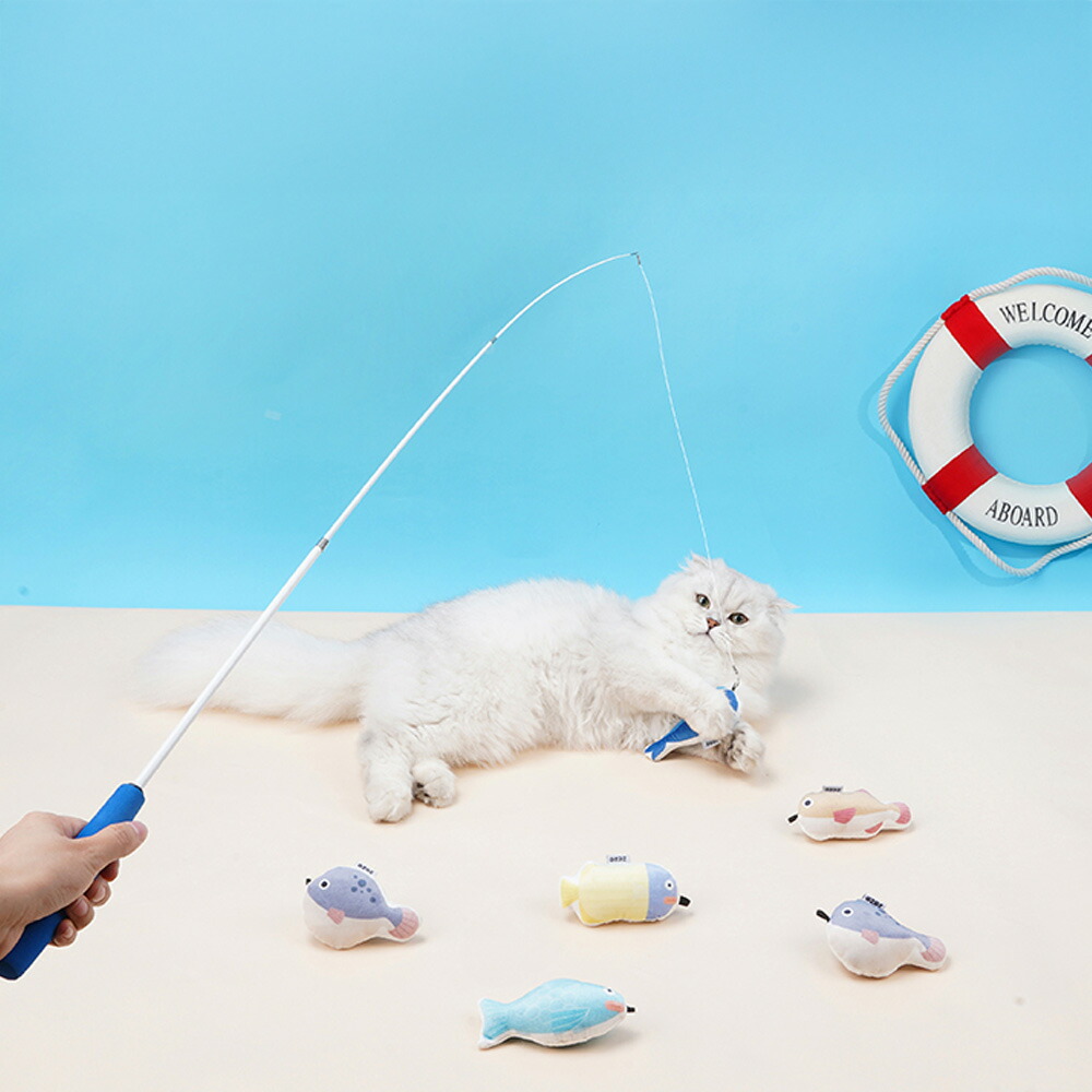 楽天市場】猫じゃらし 魚 ZEZE ゼゼ Fishing Retractable Cat Playing