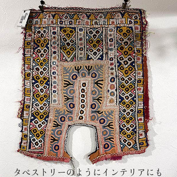 楽天市場】アンティーク生地パーツ 古布 ヴィンテージミラーワーク刺繍