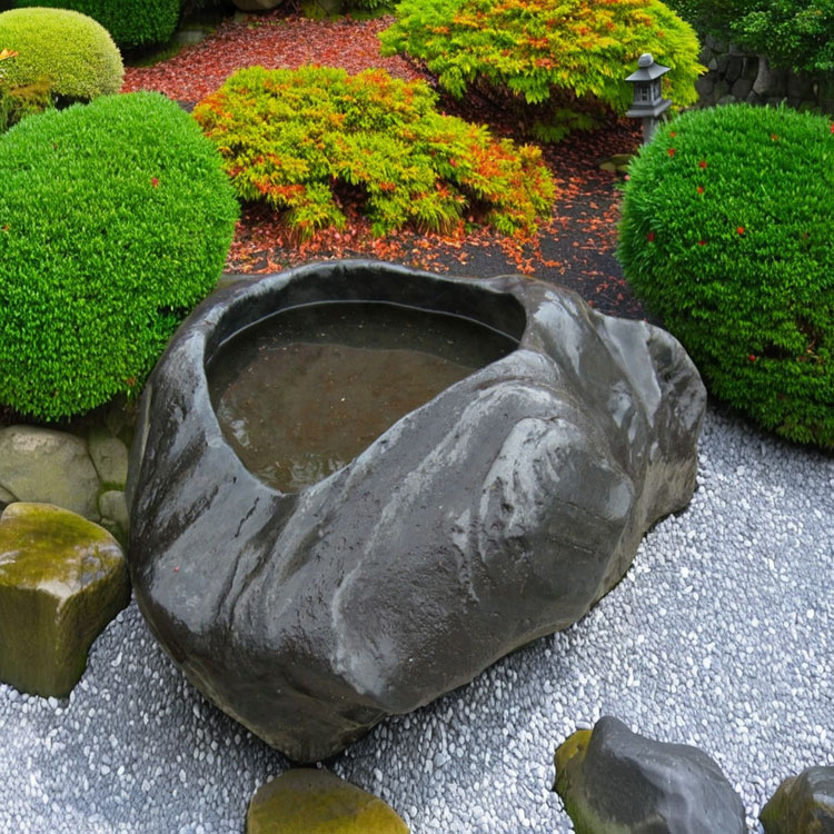 楽天市場】水鉢 手水鉢 たまり石 天然石 庭石 つくばい 庭園 石庭 日本