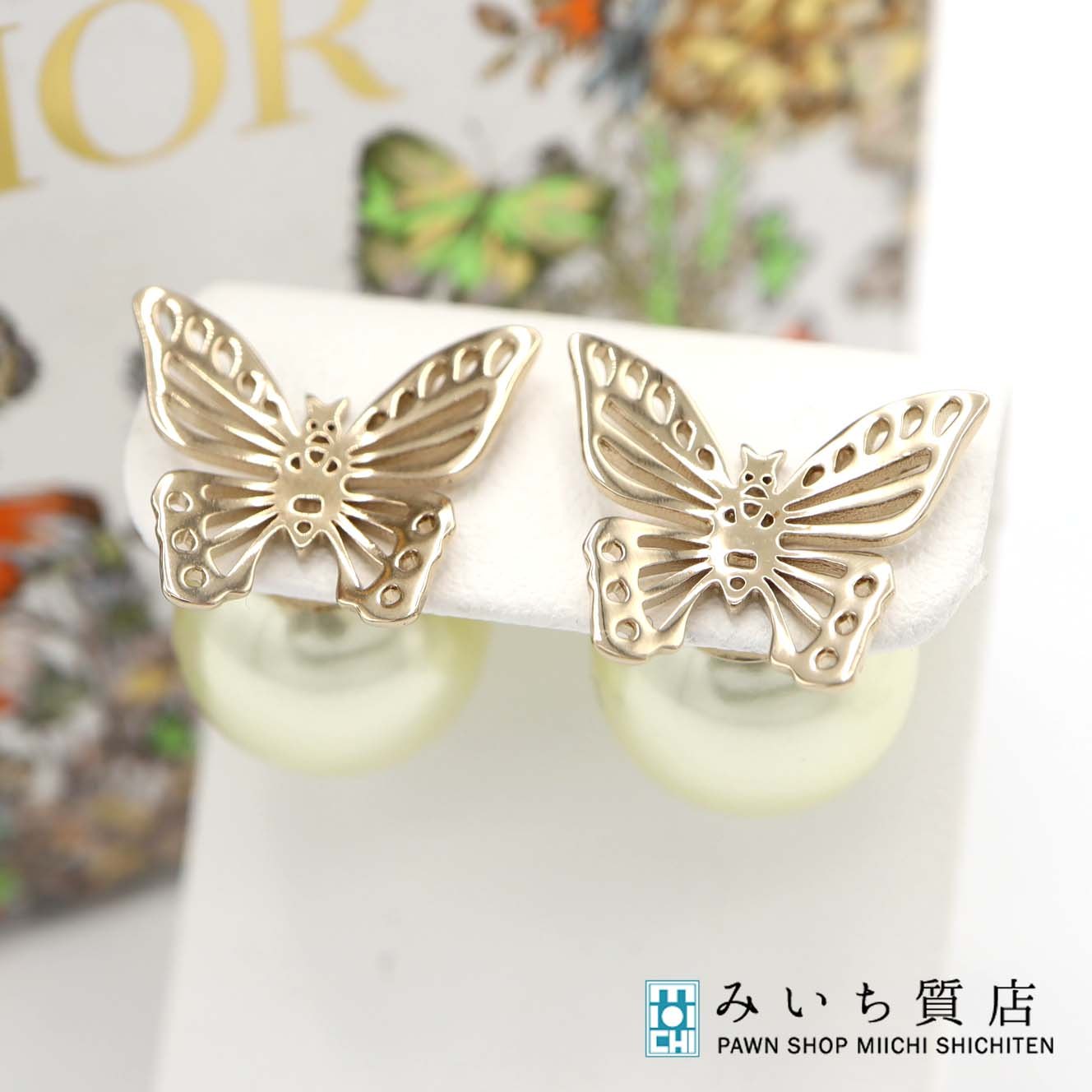 楽天市場】ピアス（ブランドディオール・モチーフ蝶）（レディース