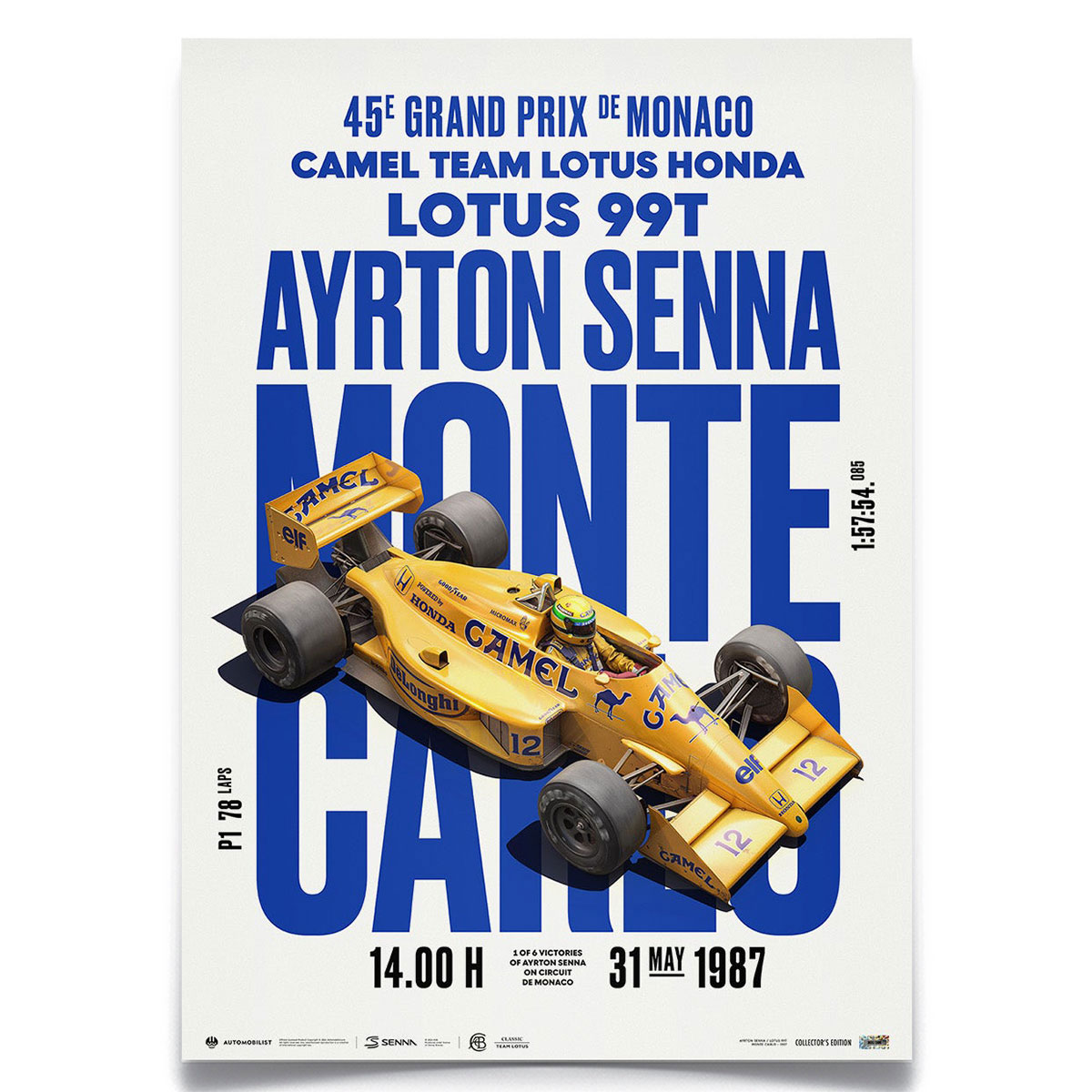 楽天市場】ポスター オートモビリスト アイルトン・セナ ロータス 99T