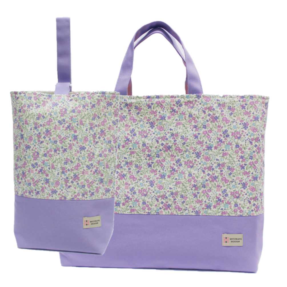 楽天市場】【レッスンバッグ】 ハンドメイド （花柄パープル