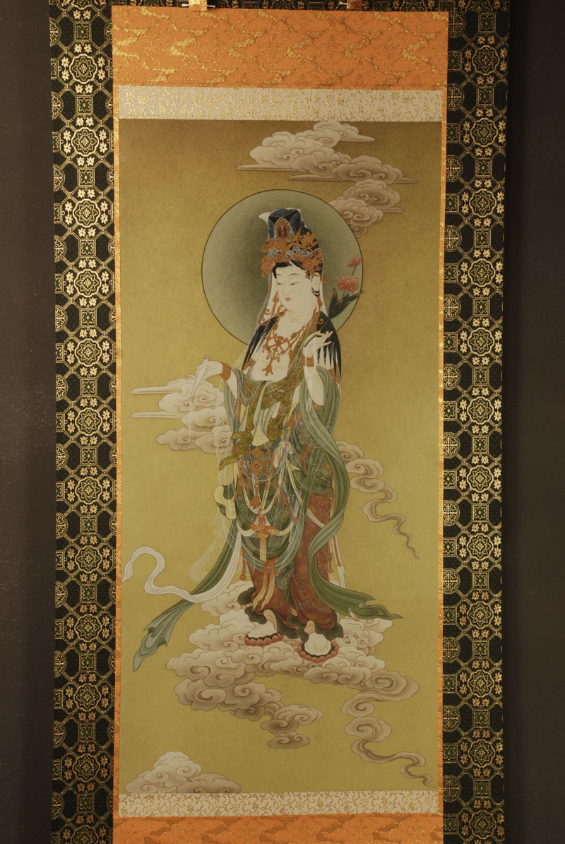 楽天市場】観音菩薩 仏画掛け軸（半切サイズ） : 仏像仏画チベット美術