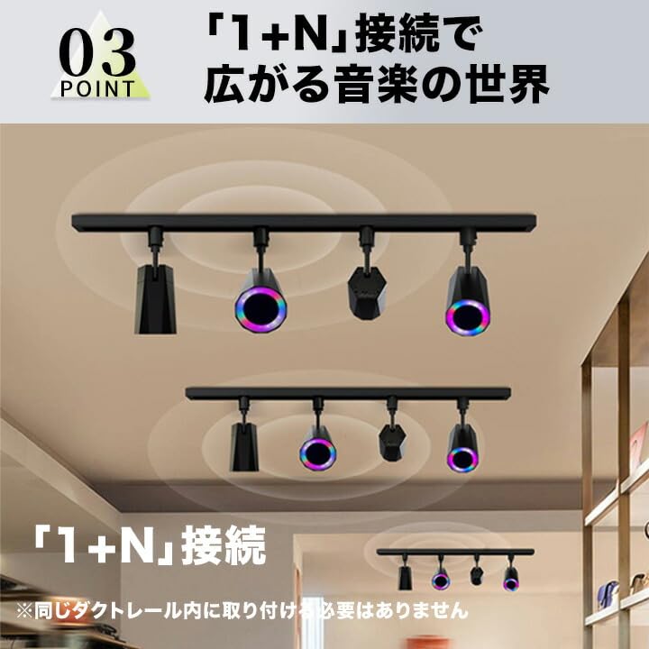 楽天市場】bluetooth LED スピーカー コンパクト ライティングレール用
