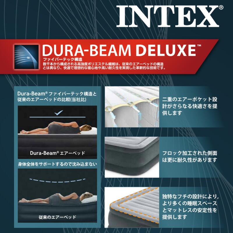 楽天市場】送料無料【90日間保証付き】 INTEX ベッド 電動 エアー