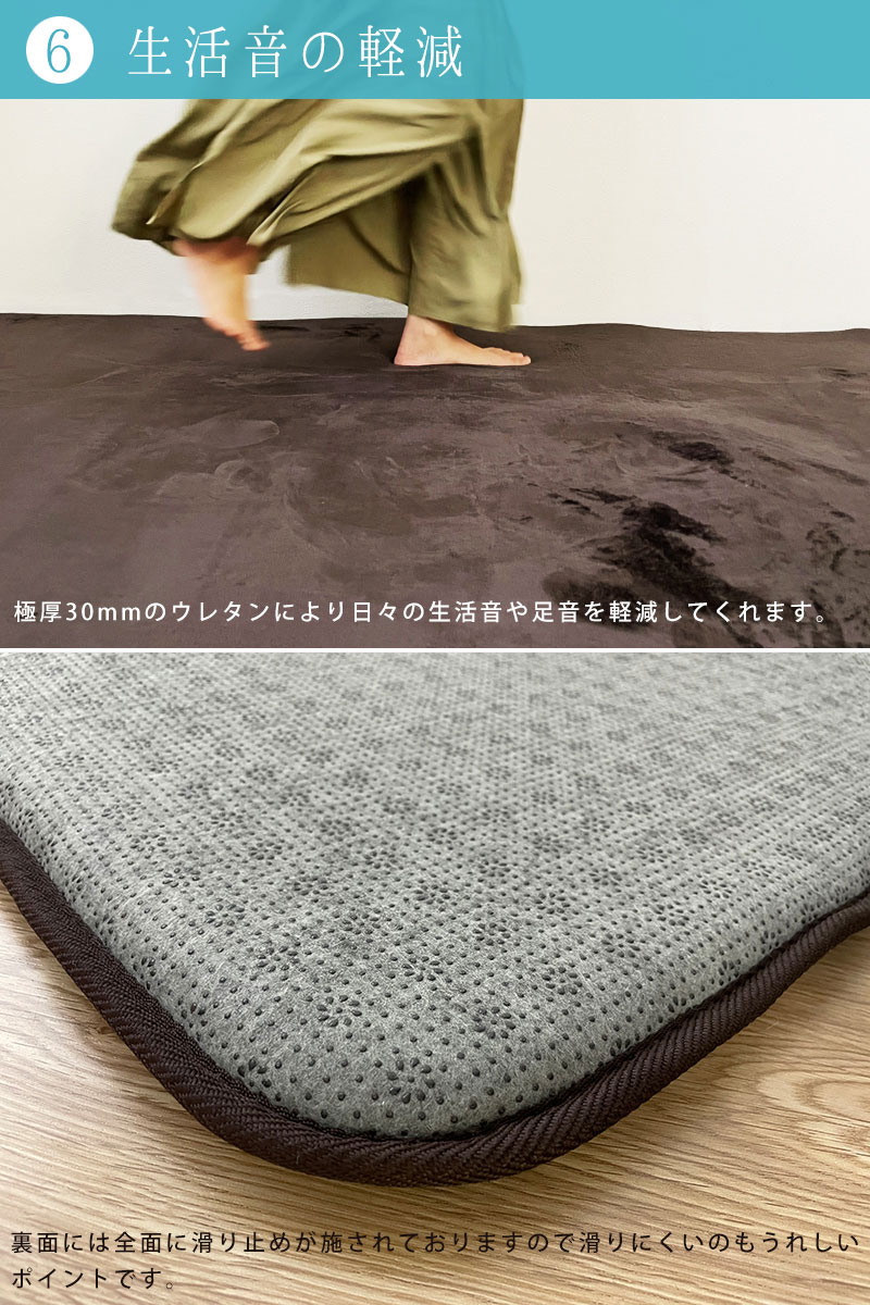 楽天市場】撥水 防汚 ラグ 極厚 厚み 30mm 3cm 190×190cm ラグマット