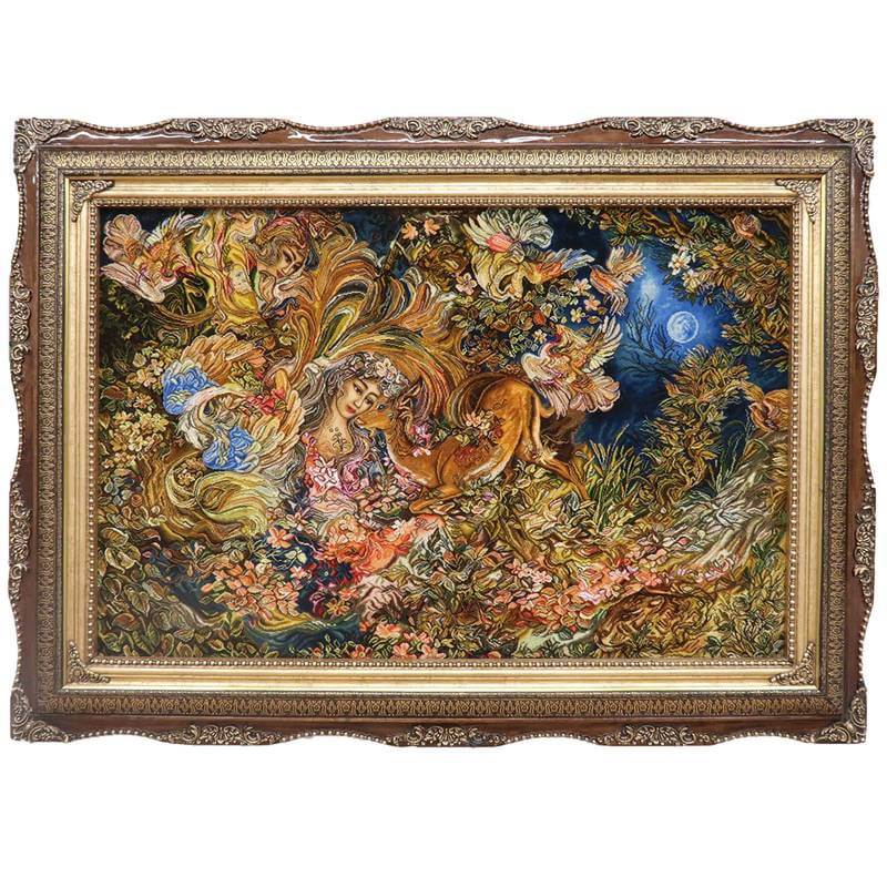 楽天市場】ペルシャ絨毯 イラン・タブリーズ 絵画 150×110cm（額縁込
