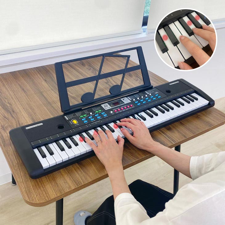 楽天市場】光る鍵盤 電子ピアノ キーボード ガイド機能付き ピアノ 61