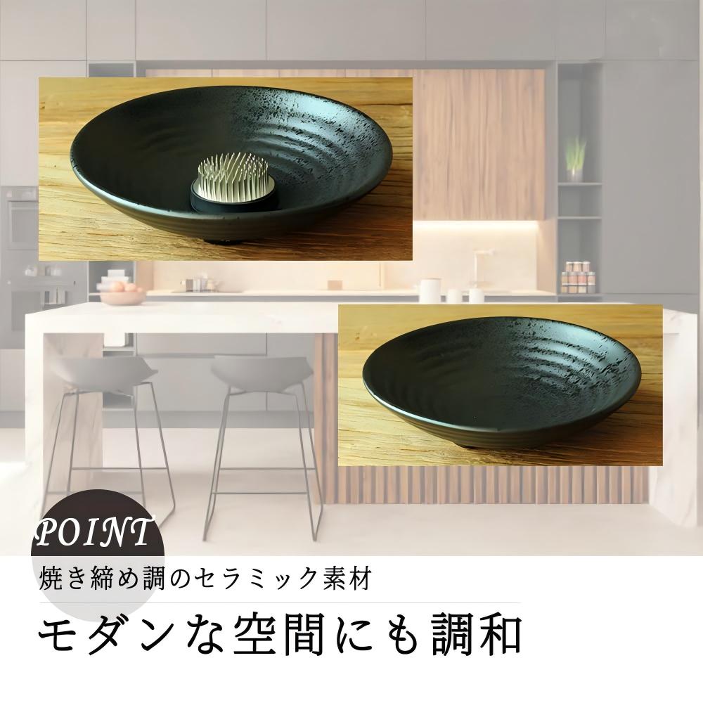 楽天市場】生け花 花器 水盤 陶器 楕円形 浅型 黒 (剣山あり, 中