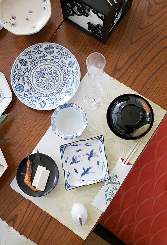 楽天市場】染付雲鶴外山水 松皮菱型向付 : TABLE ＆ STYLE