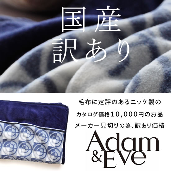 楽天市場】国産ニューマイヤー毛布 ウォッシャブル Adam&Eve たち吉