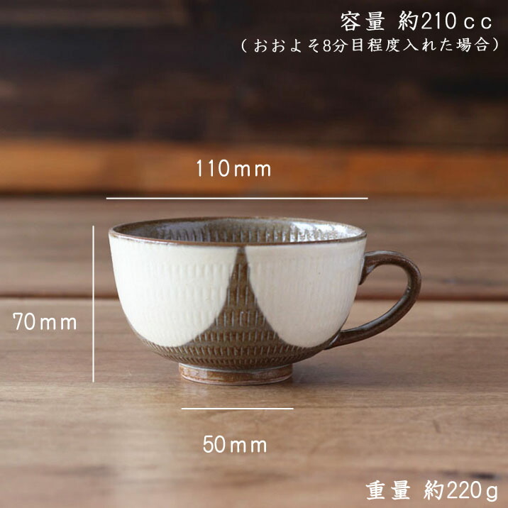 楽天市場】小石原焼き 翁明窯元 手付スープカップ 四方がけ 白釉│冬の