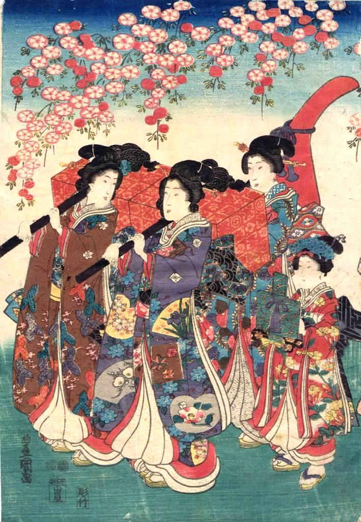 楽天市場】歌川豊国 「美女揃花の行列」 木版（浮世絵） : 小野画廊